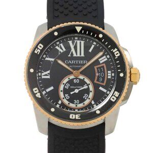 Cartier Calibre de cartier diver W7100055 Black Dial 750 PG Mens 90267488
